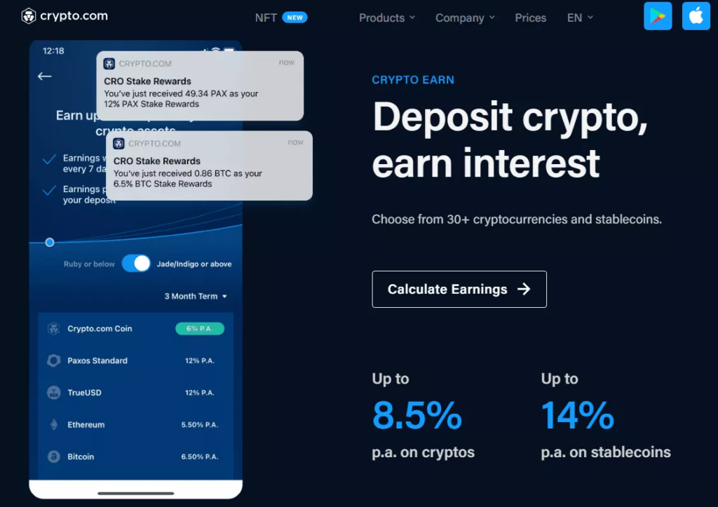 crypto.com calculate earnings